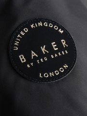Baker by Ted Baker Shower Resistant Skirted Tech Parka Black Coat - Image 7 of 9
