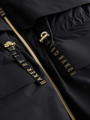 Baker by Ted Baker Shower Resistant Skirted Tech Parka Black Coat - Image 8 of 9