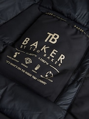 Baker by Ted Baker Shower Resistant Skirted Tech Parka Black Coat - Image 9 of 9