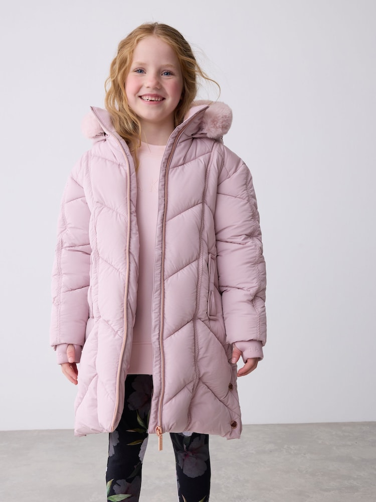 Baker by Ted Baker Shower Resistant Bow Pocket Chevron Padded Coat - Image 2 of 20 Baker by Ted Baker Shower Resistant Bow Pocket Chevron Padded Coat - Image 2 of 20