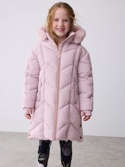 Baker by Ted Baker Shower Resistant Bow Pocket Chevron Padded Coat - Image 3 of 20