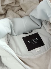 Baker by Ted Baker Shower Resistant Bow Pocket Chevron Padded Coat - Image 14 of 21