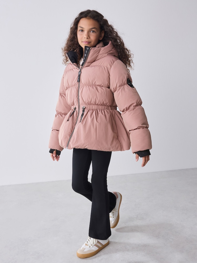 Baker by Ted Baker Pink Shower Resistant Peplum Hem Puffed Padded Coat - Image 1 of 16 Baker by Ted Baker Pink Shower Resistant Peplum Hem Puffed Padded Coat - Image 1 of 16