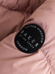 Baker by Ted Baker Pink Shower Resistant Peplum Hem Puffed Padded Coat - Image 16 of 16