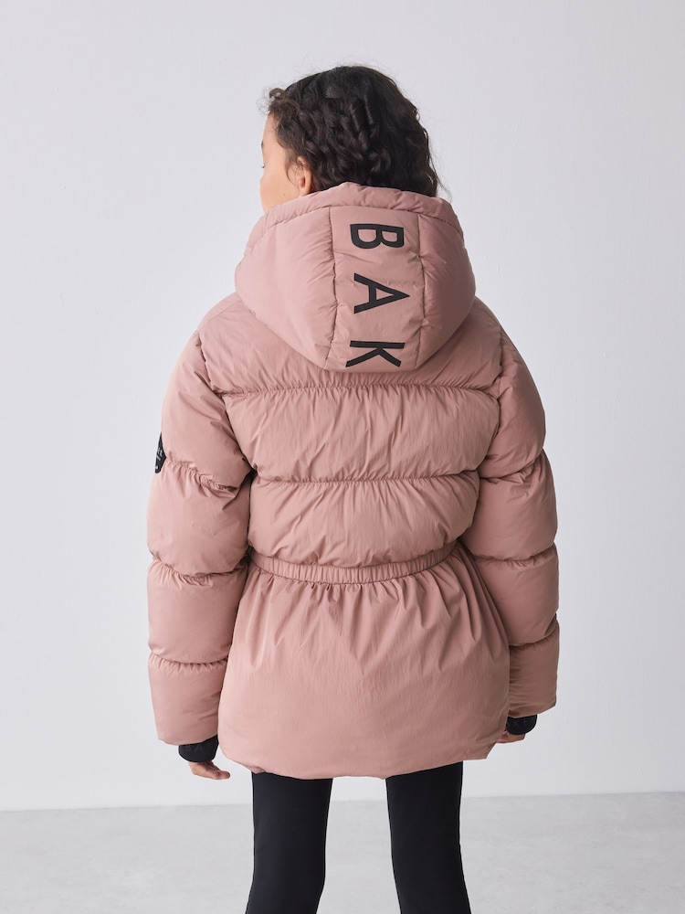 Baker by Ted Baker Pink Shower Resistant Peplum Hem Puffed Padded Coat - Image 2 of 16 Baker by Ted Baker Pink Shower Resistant Peplum Hem Puffed Padded Coat - Image 2 of 16