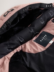 Baker by Ted Baker Pink Shower Resistant Peplum Hem Puffed Padded Coat - Image 4 of 9