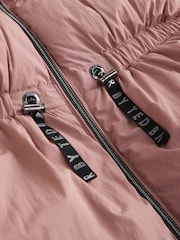 Baker by Ted Baker Pink Shower Resistant Peplum Hem Puffed Padded Coat - Image 7 of 9