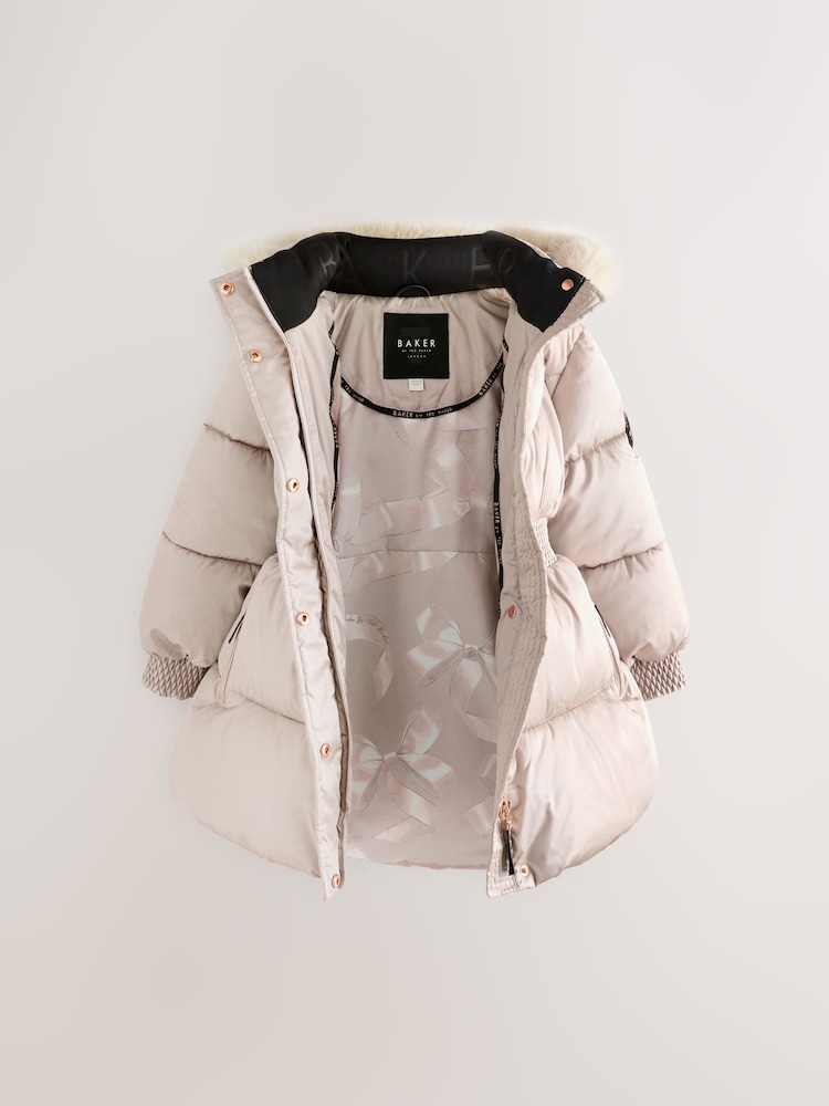 Baker by Ted Baker Oyster Shower Resistant Padded Skirted Coat - Image 2 of 7
