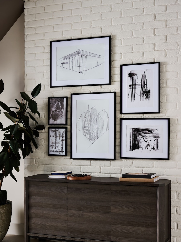 7 Piece Black Hadley Mixed Poster Frames - Image 1 of 3