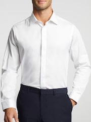 Ted Baker Tailoring Стрейчевый двойной манжет Slim 100% хлопок белый рубашки - Image 1 of 3