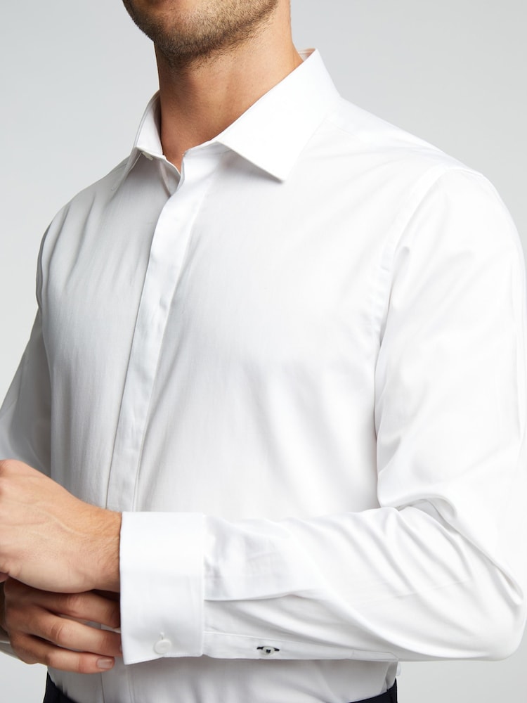 Ted Baker Tailoring Стрейчевый двойной манжет Slim 100% хлопок белый рубашки - Image 3 of 3
