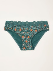 FatFace Teal Blue Woodland Print Classic Knickers - Image 1 of 2