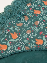FatFace Teal Blue Woodland Print Classic Knickers - Image 2 of 2
