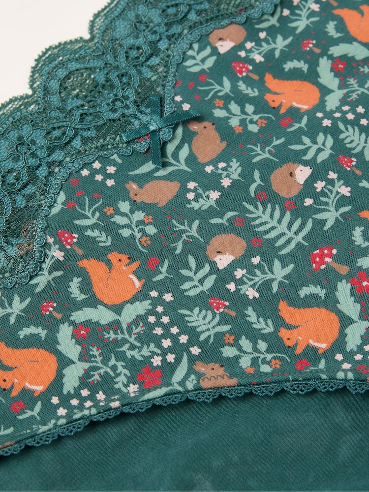 FatFace Teal Blue Woodland Print Classic Knickers - Image 2 of 2