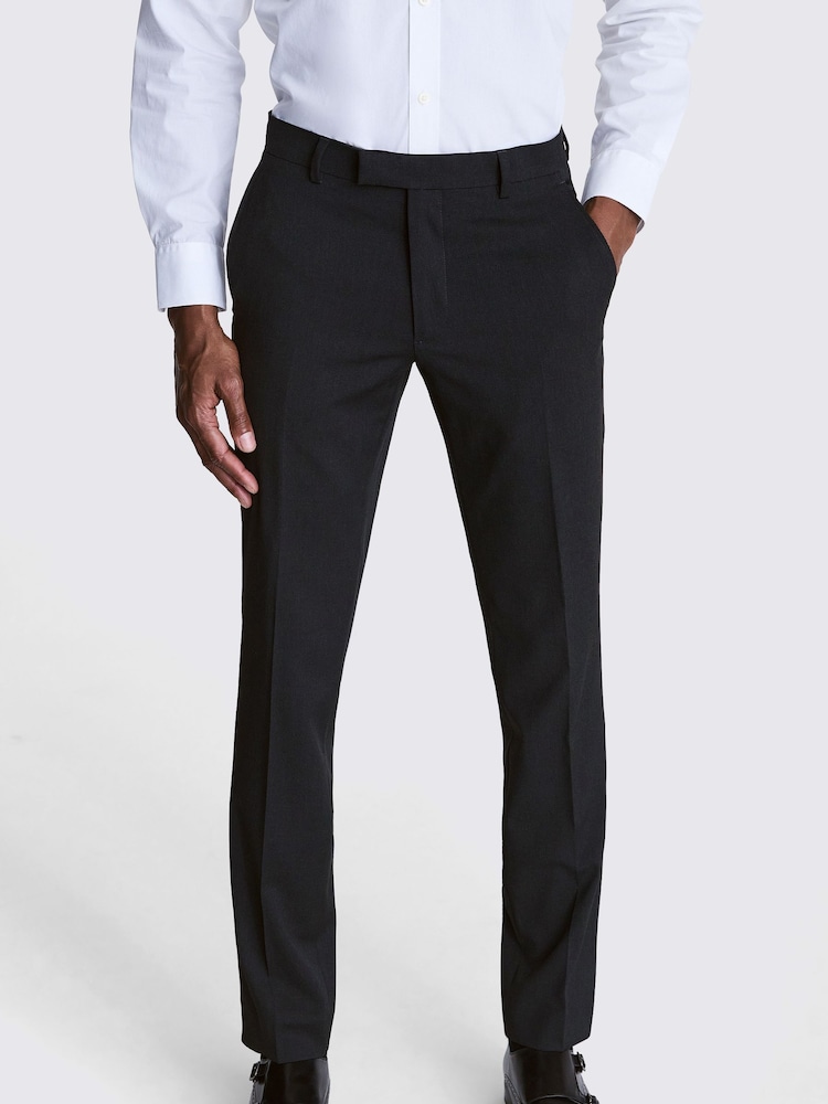 MOSS Charcoal Grey Slim Fit Stretch Trousers - Image 1 of 4