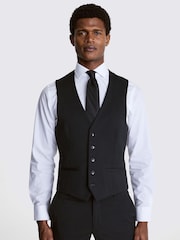 MOSS Charcoal Grey Slim Fit Stretch Waistcoat - Image 1 of 4