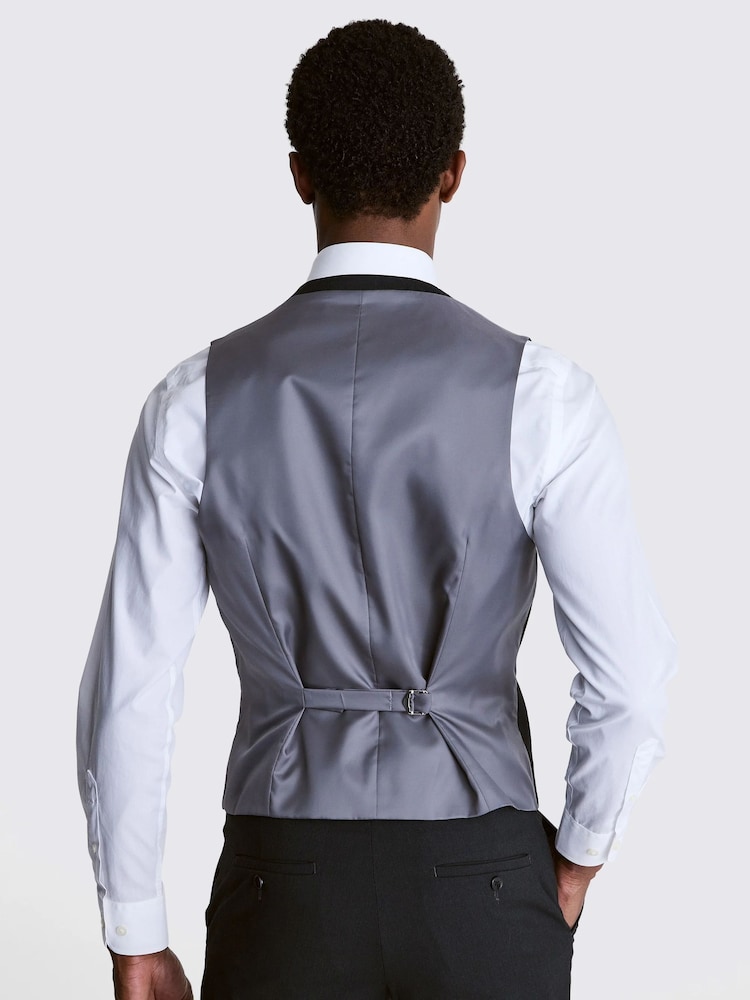 MOSS Charcoal Grey Slim Fit Stretch Waistcoat - Image 2 of 4