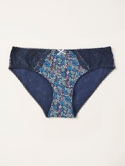 FatFace Navy Floral Print Classic Knickers - Image 1 of 2