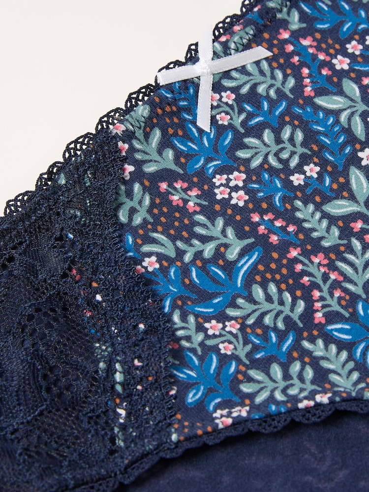FatFace Navy Floral Print Classic Knickers - Image 2 of 2