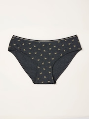 FatFace Charcoal Grey Sparkle Bee Classic Knickers - Image 1 of 2