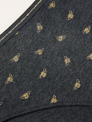 FatFace Charcoal Grey Sparkle Bee Classic Knickers - Image 2 of 2