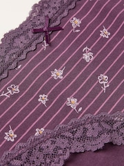 FatFace Purple Floral Stripe Classic Knickers - Image 2 of 2