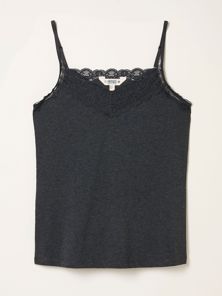 FatFace Charcoal Grey Lace Vest - Image 1 of 1 FatFace Charcoal Grey Lace Vest - Image 1 of 1