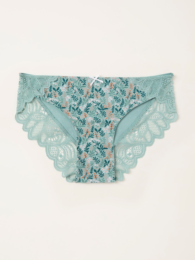 FatFace Green Haze Busy Bloom Brazillian Knickers - Image 1 of 2 FatFace Green Haze Busy Bloom Brazillian Knickers - Image 1 of 2