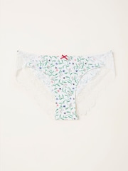 FatFace Ivory Bee Floral Brazillian Knickers - Image 1 of 2