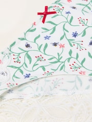 FatFace Ivory Bee Floral Brazillian Knickers - Image 2 of 2