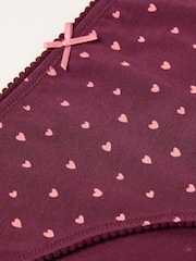 FatFace Burgundy Red Heart Print Classic Knickers - Image 2 of 2