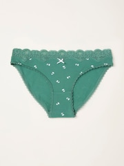FatFace Green Ditsy Floral High Leg Knickers - Image 1 of 2