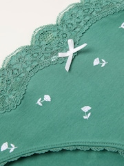 FatFace Green Ditsy Floral High Leg Knickers - Image 2 of 2