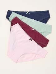 FatFace Multi Plain 4 Pack High Leg Knickers - Image 1 of 2