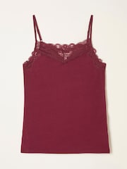 FatFace Burgundy Red Lace Vest - Image 1 of 1