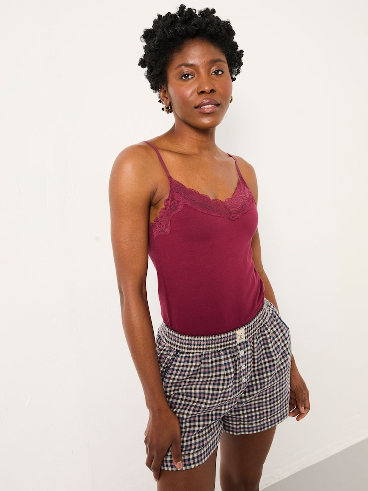FatFace Burgundy Red Lace Vest - Image 1 of 1