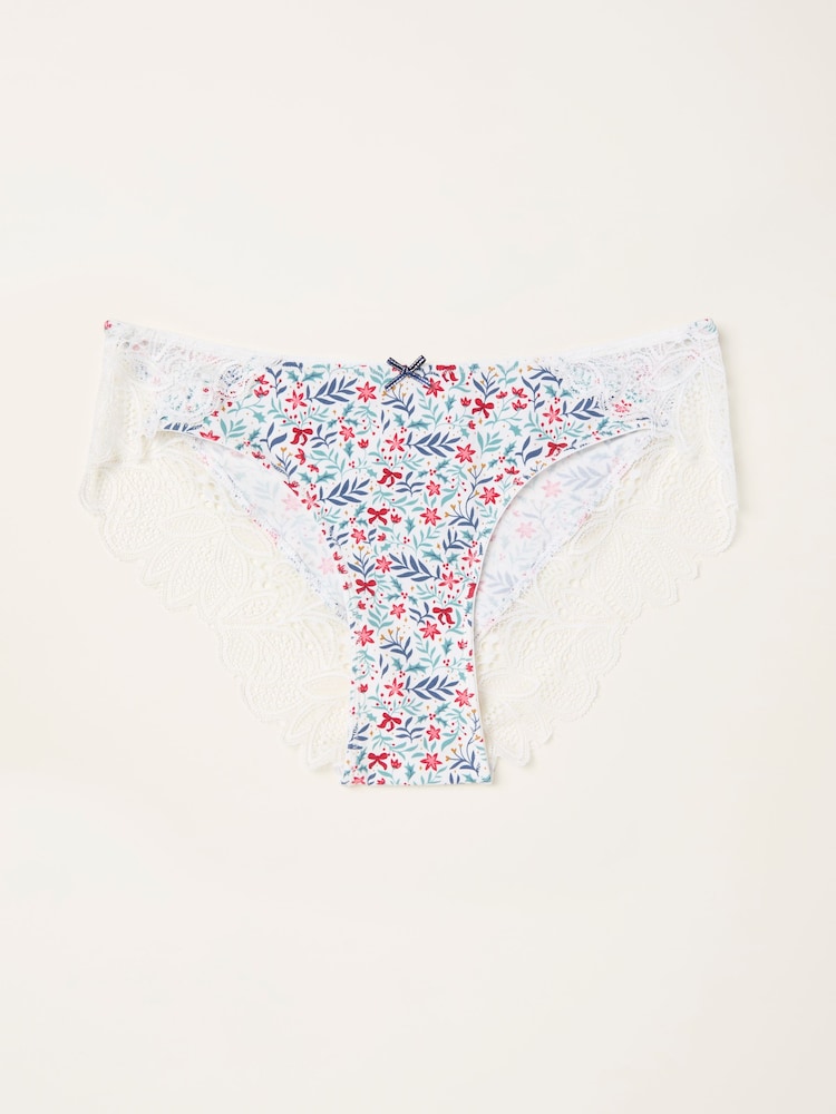 FatFace Ivory Floral Brazillian Knickers - Image 1 of 2 FatFace Ivory Floral Brazillian Knickers - Image 1 of 2
