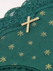 FatFace Green Snowflake Classic Knickers - Image 2 of 2
