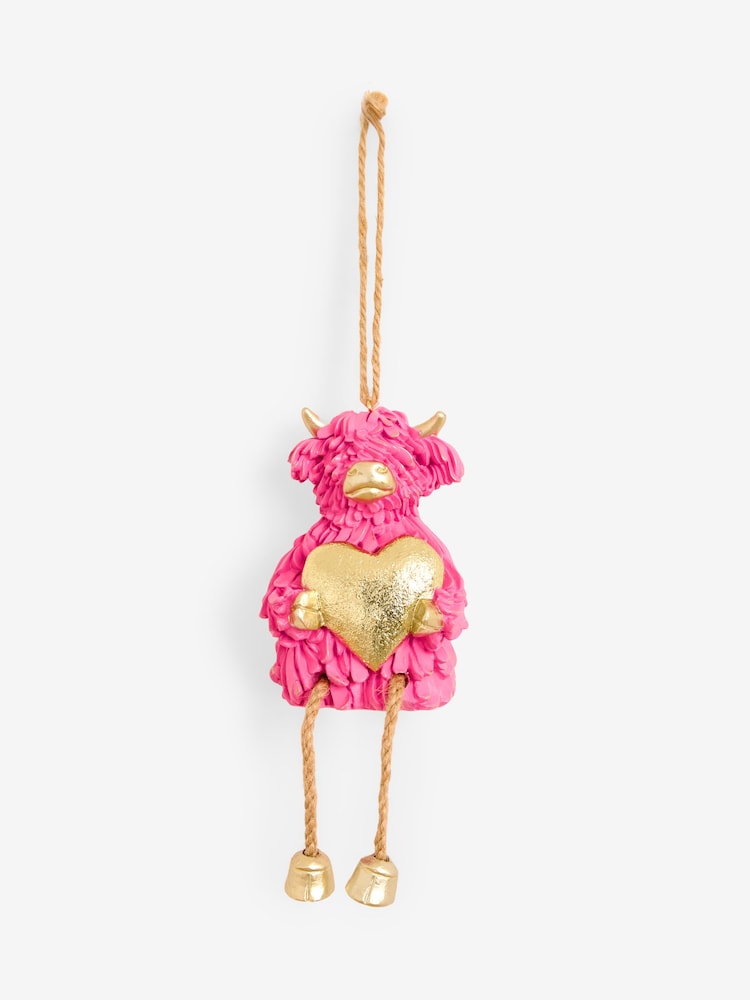 Decoração suspensa em forma de coração de Hamish The Highland Cow - Imagem 1 de 2