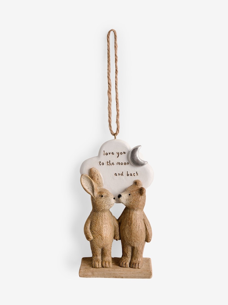 Neutral Bertie The Bear Love You To The Moon Hanging Decoration - Image 1 of 1