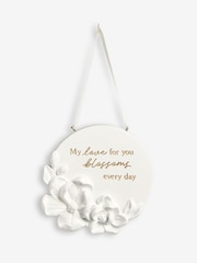 White Floral Print Sentiment Hanging Decoration - Image 2 of 4