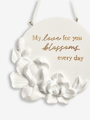 White Floral Print Sentiment Hanging Decoration - Image 3 of 4