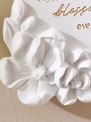 White Floral Print Sentiment Hanging Decoration - Image 4 of 4