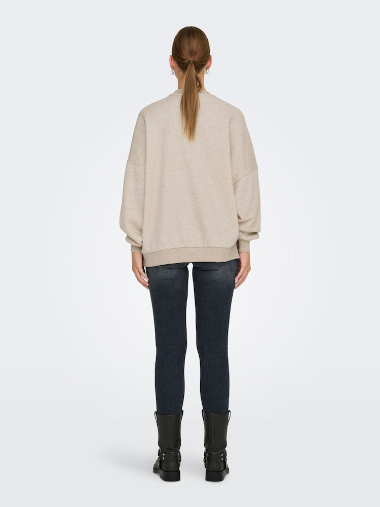 ONLY Grey Slogan Sweatshirt - Image 2 of 6