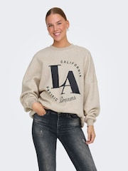 ONLY Grey Slogan Sweatshirt - Image 3 of 6