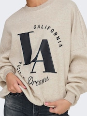 ONLY Grey Slogan Sweatshirt - Image 4 of 6