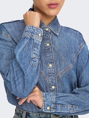 Camisa de manga larga de denim holgada 100% algodón de ONLY - Imagen 5 de 7