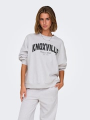 ONLY Grey Slogan Sweatshirt - Image 2 of 6