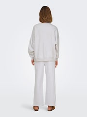 ONLY Grey Slogan Sweatshirt - Image 4 of 6