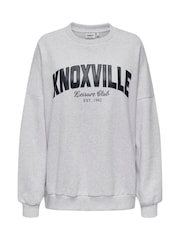 ONLY Grey Slogan Sweatshirt - Image 5 of 6